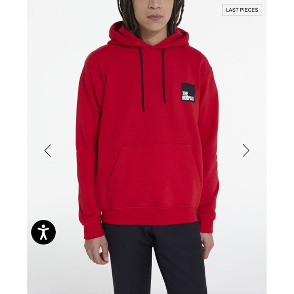 The Kooples Men's Red Cotton‎ Fleece Hoodie XL Logo Patch & Kangaroo Pocket - Picture 4 of 12